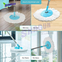 SHAGUN 8L Steel Spin Mop with Complete Kit Best for House & Kitchen Cleaning (Blue)