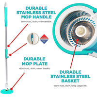 SHAGUN 360° Steel Spin Mop 7L Premium Plastic Mop Best Use for Home and Kitchen (Blue)