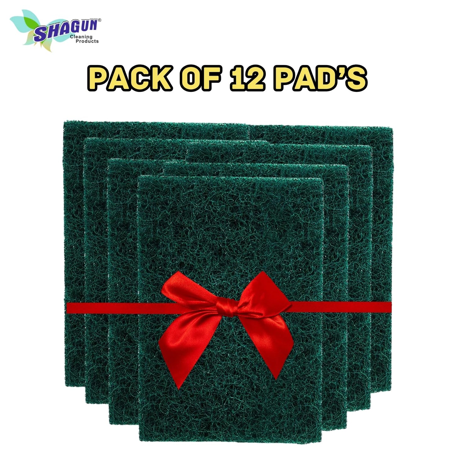 Shagun-Brite Heavy Duty Scrub Pad | Pack of 12 | 4x6 inch | Nylon Polyester Alox | Kitchen Cleaning Scrubber for Utensils
