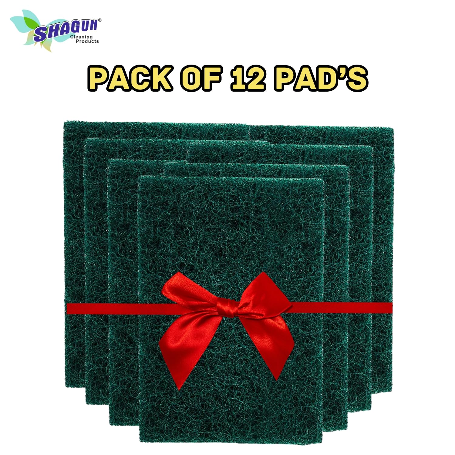 Shagun-Brite Heavy Duty Scrub Pad | Pack of 12 | 4x6 inch | Nylon Polyester Alox | Kitchen Cleaning Scrubber for Utensils