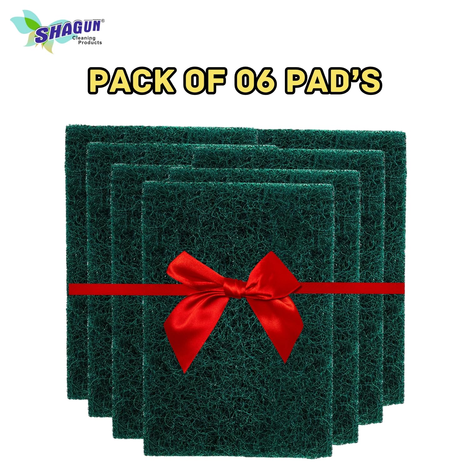 SHAGUN Steel Scrubber with Green Pad | 10g Each Twin Pack Rust-Free Utensil Cleaner for Kitchen (6 Sets, 12 Pieces)