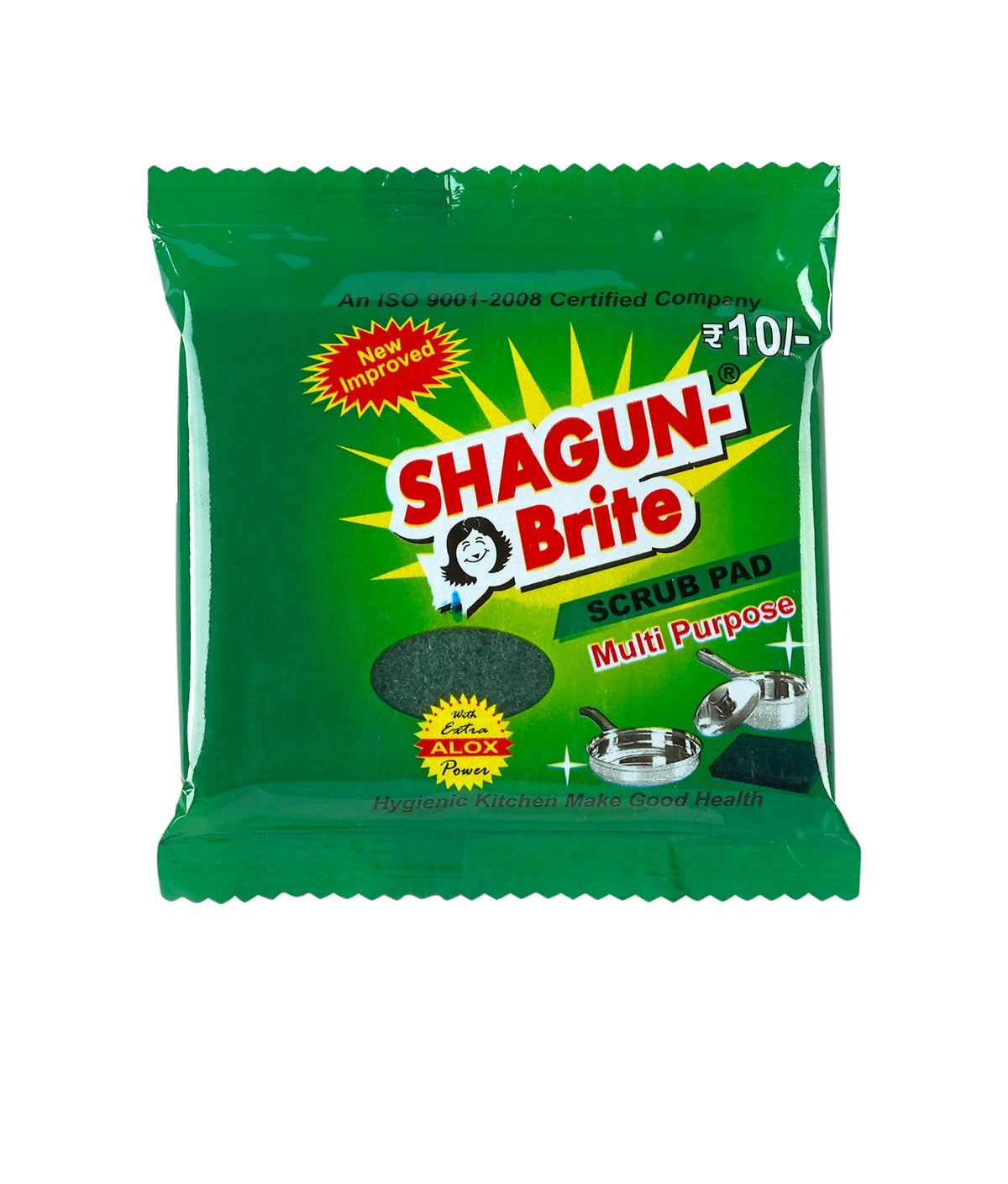 Shagun Brite Scrub Pad – Multi-Purpose Scrub Pad, 7.5 × 10 cm, S-M Size, with Super ALOX