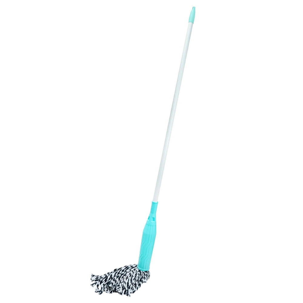SHAGUN Microfiber Bottle Mop with Long Handle, Floor Cleaning Mop for Tiles, Wood and Marble, Turquoise