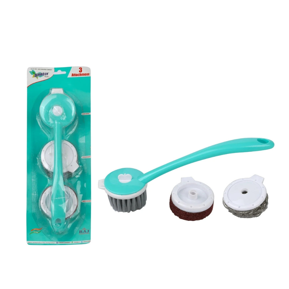 Shagun Dishwashing Handle Brush with Soap Dispenser – Heavy Duty Kitchen Cleaning Brush